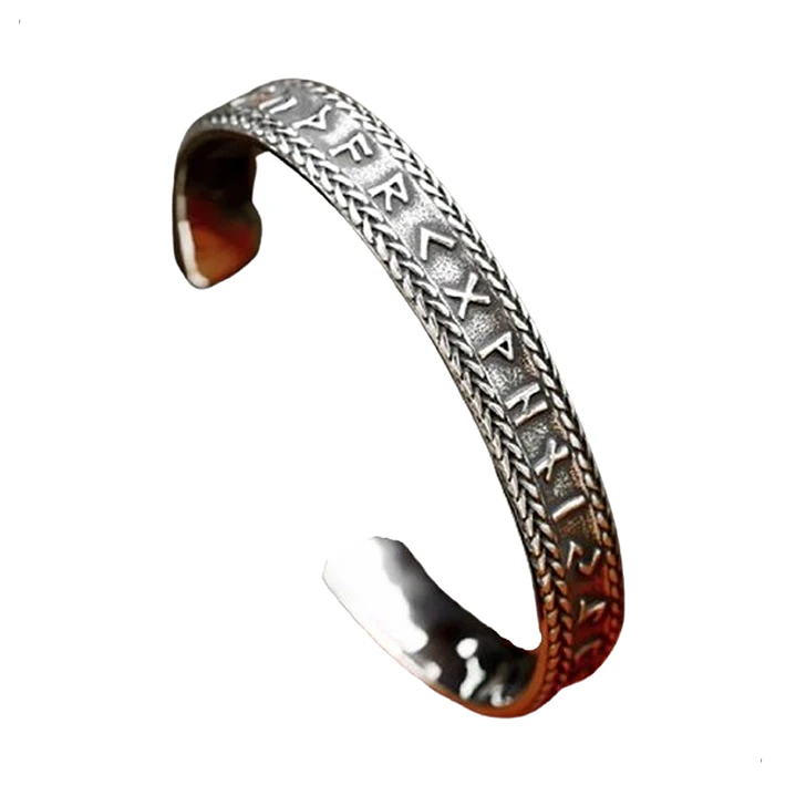Brazalete Vikingo Runas, Acero Inoxidable Vintage, Hombre Mujer 1