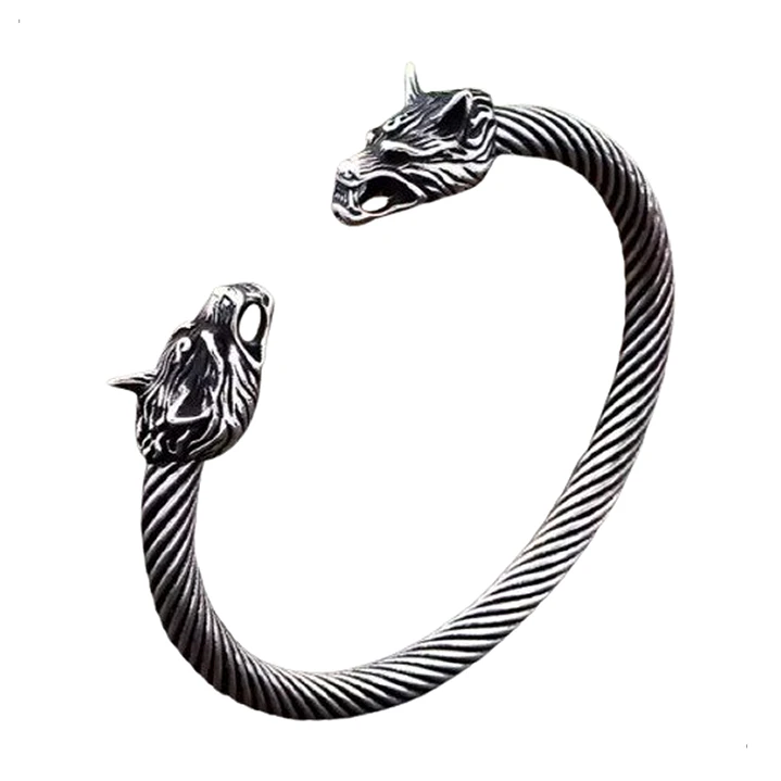 Brazalete Vikingo Fenrir, Acero Inoxidable, Hombre 1