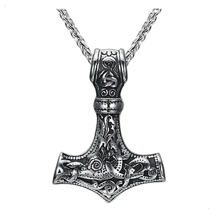Collar Martillo De Thor Acero Inoxidable Hombre