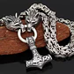 Collar Vikingo Martillo Thor Y Lobos, Acero Inox. + Bolsita - Miniatura 2