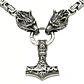 Collar Vikingo Martillo Thor Y Lobos, Acero Inox. + Bolsita - Miniatura 3