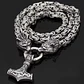Collar Vikingo Martillo Thor Y Lobos, Acero Inox. + Bolsita - Miniatura 4