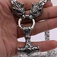 Collar Vikingo Martillo Thor Y Lobos, Acero Inox. + Bolsita - Miniatura 6