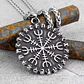 Collar Vikingo Vegvísir-Aegishjalmur, Acero Inox., Unisex - Miniatura 3