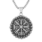 Collar Vikingo Vegvísir-Aegishjalmur, Acero Inox., Unisex - Miniatura 1