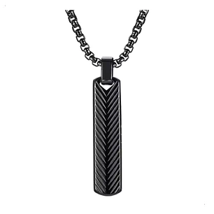Collar Negro Minimalista Legacy, Acero Inoxidable, Hombre