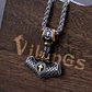 Collar Vikingo Mjölnir Valknut-flecha, Acero Inoxidable - Miniatura 4