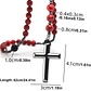 Collar Rosario Piedras Naturales Howlita Roja, Ónix y Hematita - Miniatura 4