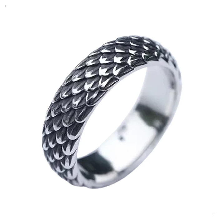 Anillo Escama De Dragón, Acero Inoxidable, Unisex 1