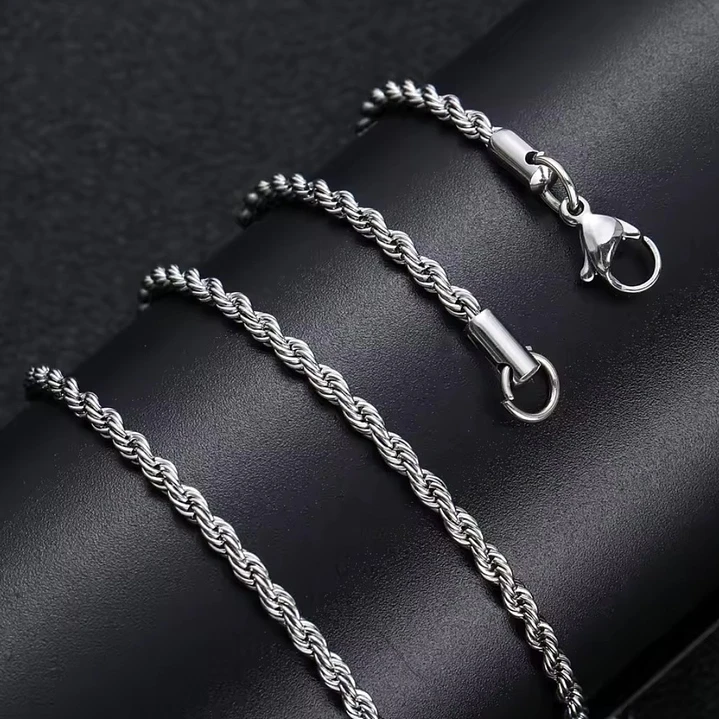Cadena Tourbillon Silver 3mm, Acero Inoxidable 316L 5