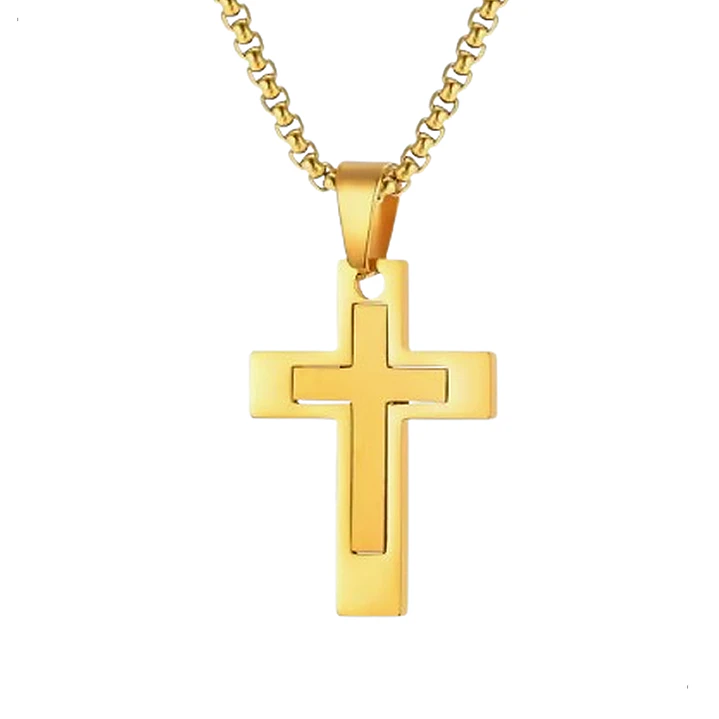 Collar Cruz Gold Imperial Hombre | Acero Inoxidable 316L 1