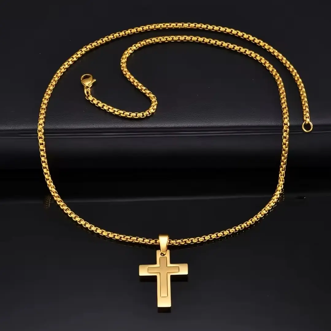 Collar Cruz Gold Imperial Hombre | Acero Inoxidable 316L 5