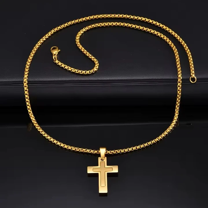 Collar Cruz Gold Imperial Hombre | Acero Inoxidable 316L 5