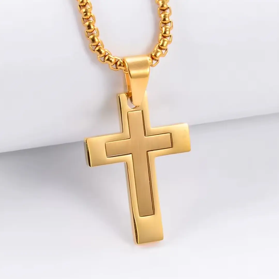 Collar Cruz Gold Imperial Hombre | Acero Inoxidable 316L 7