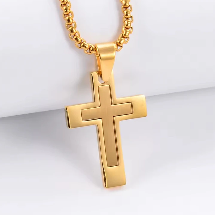 Collar Cruz Gold Imperial Hombre | Acero Inoxidable 316L 7