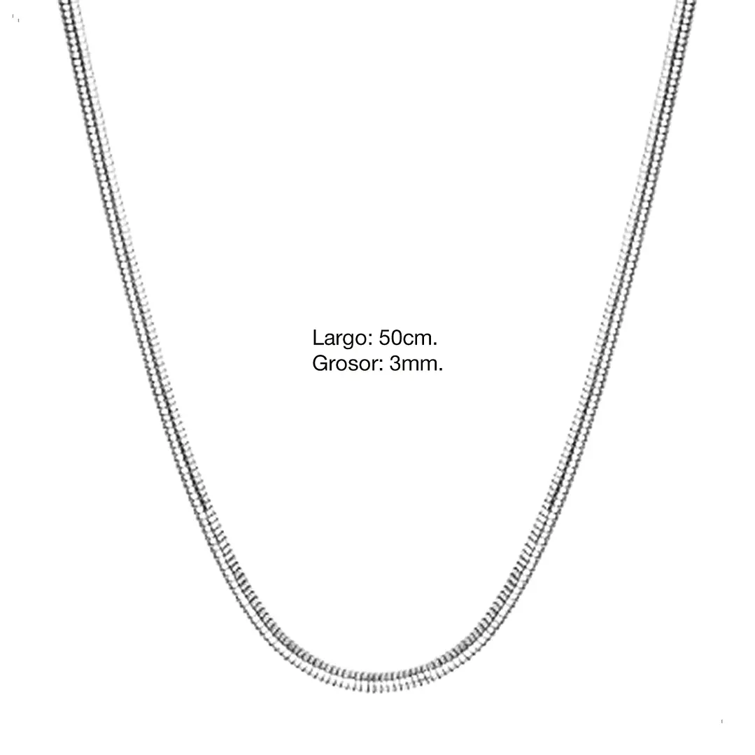 Cadena Silver Snake 3mm-50cm | Acero Inoxidable 316L 6