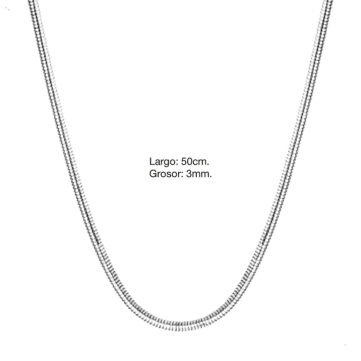 Cadena Silver Snake 3mm-50cm | Acero Inoxidable 316L 6