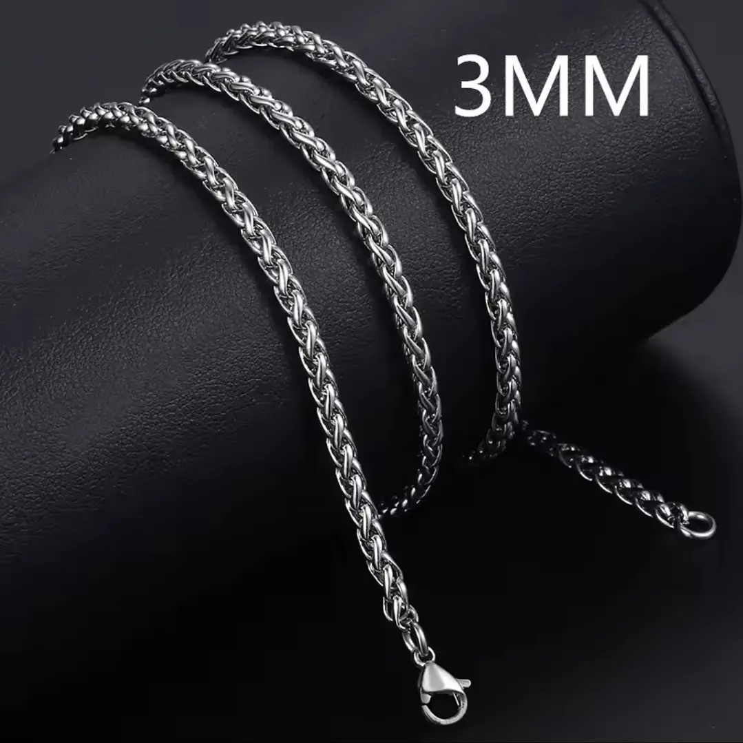 Cadena Trenzado Espiga 3mm-60cm | Acero Inoxidable 316L 5
