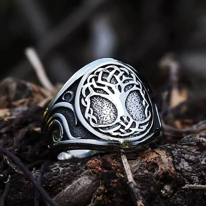 Anillo Vikingo Árbol de la Vida, Acero Inoxidable, Unisex 4