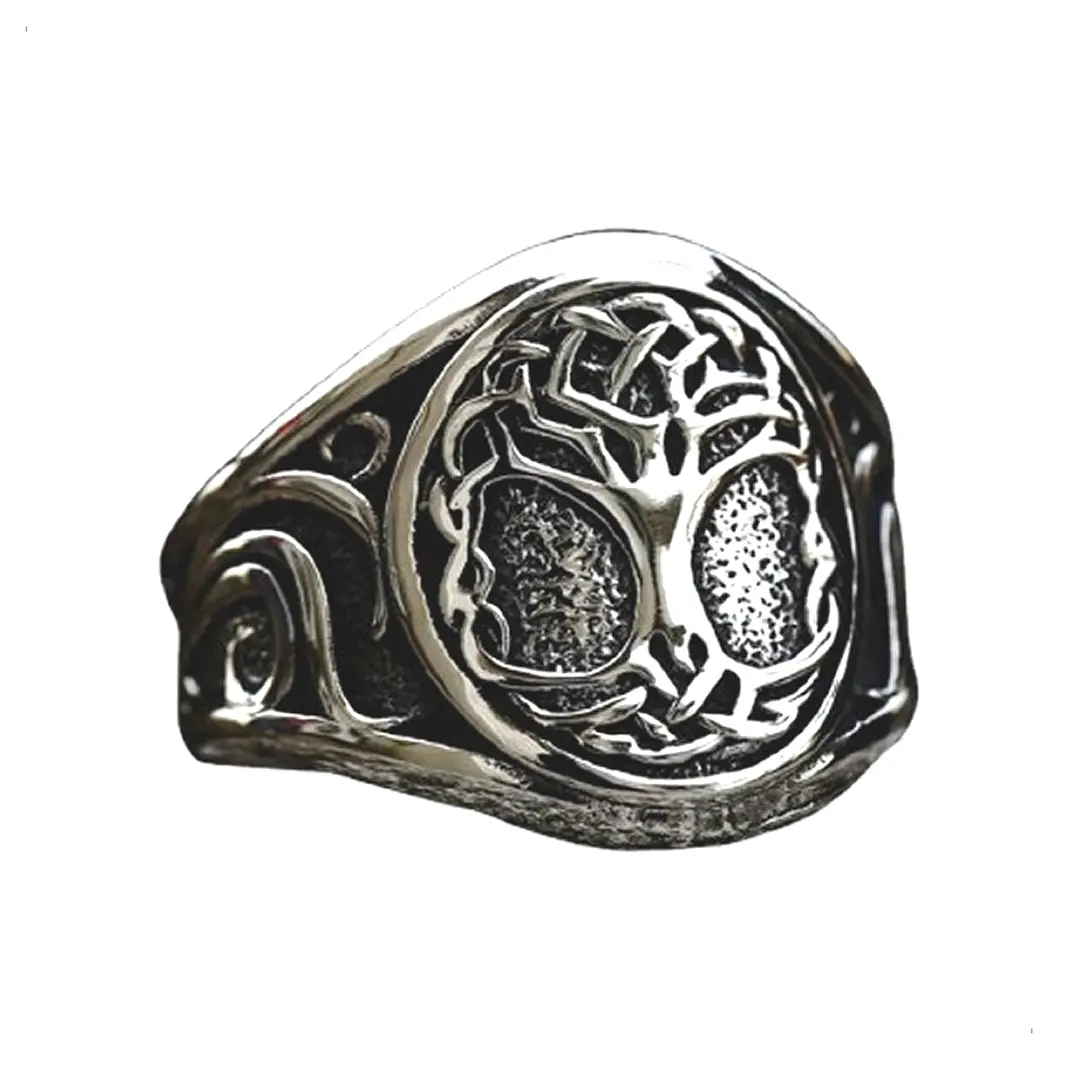 Anillo Vikingo Árbol de la Vida, Acero Inoxidable, Unisex 1