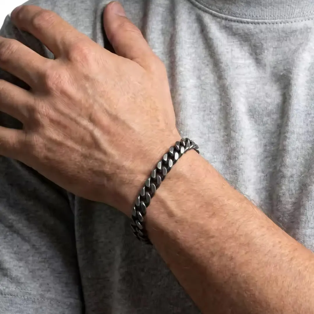 Pulsera Cubana Retro 10mm | Acero Inoxidable 316L, Hombre 2