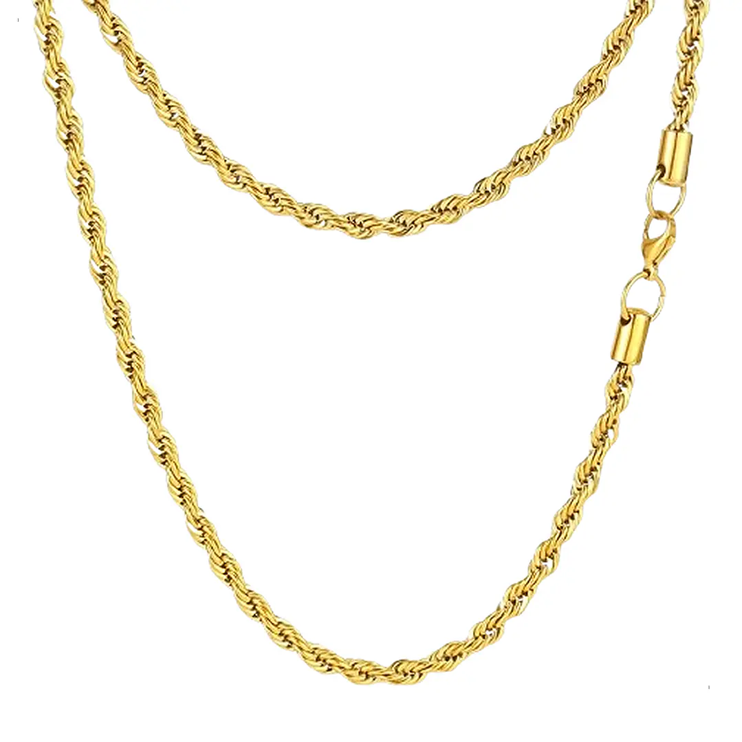 Cadena Tourbillon Gold 3mm, Acero Inoxidable 316L 1