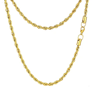 Cadena Tourbillon Gold 3mm, Acero Inoxidable 316L