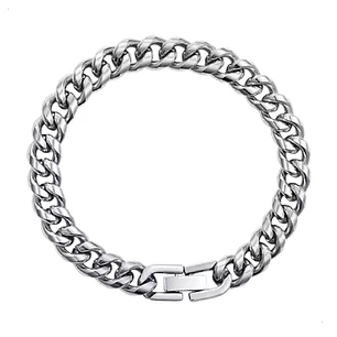PULSERA CUBANA SILVER 10MM | ACERO INOXIDABLE 316L