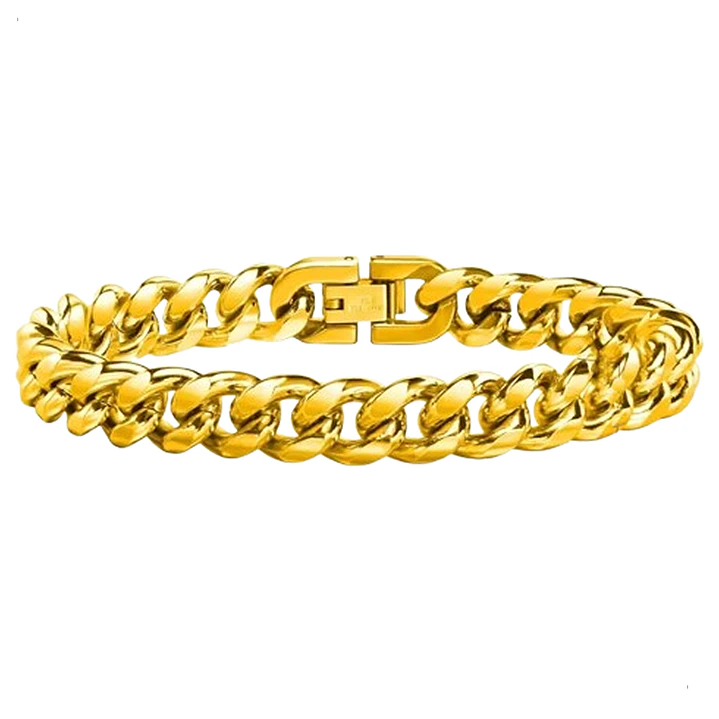 PULSERA CUBANA GOLD 10MM | ACERO INOXIDABLE 316L 1