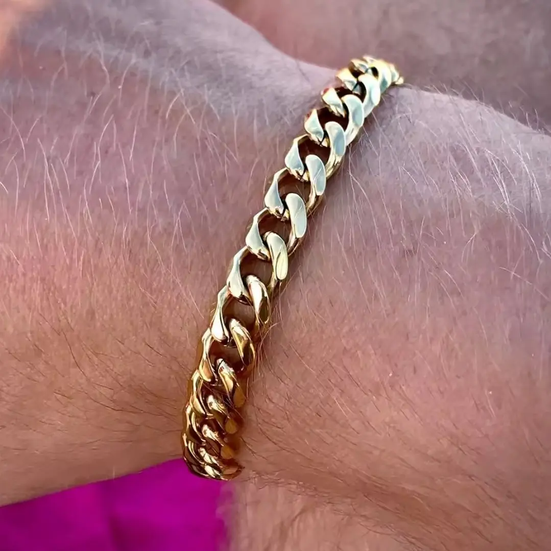 PULSERA CUBANA GOLD 10MM | ACERO INOXIDABLE 316L 2