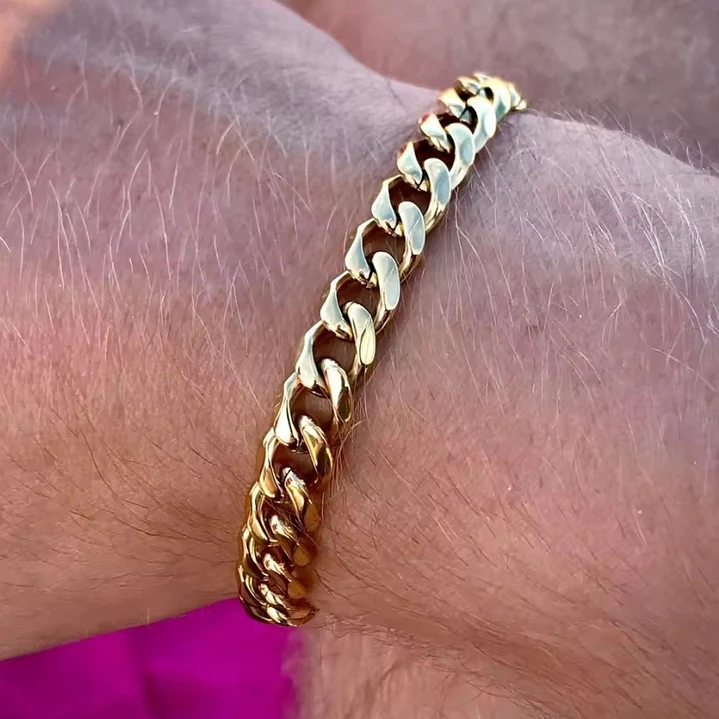 PULSERA CUBANA GOLD 10MM | ACERO INOXIDABLE 316L 2