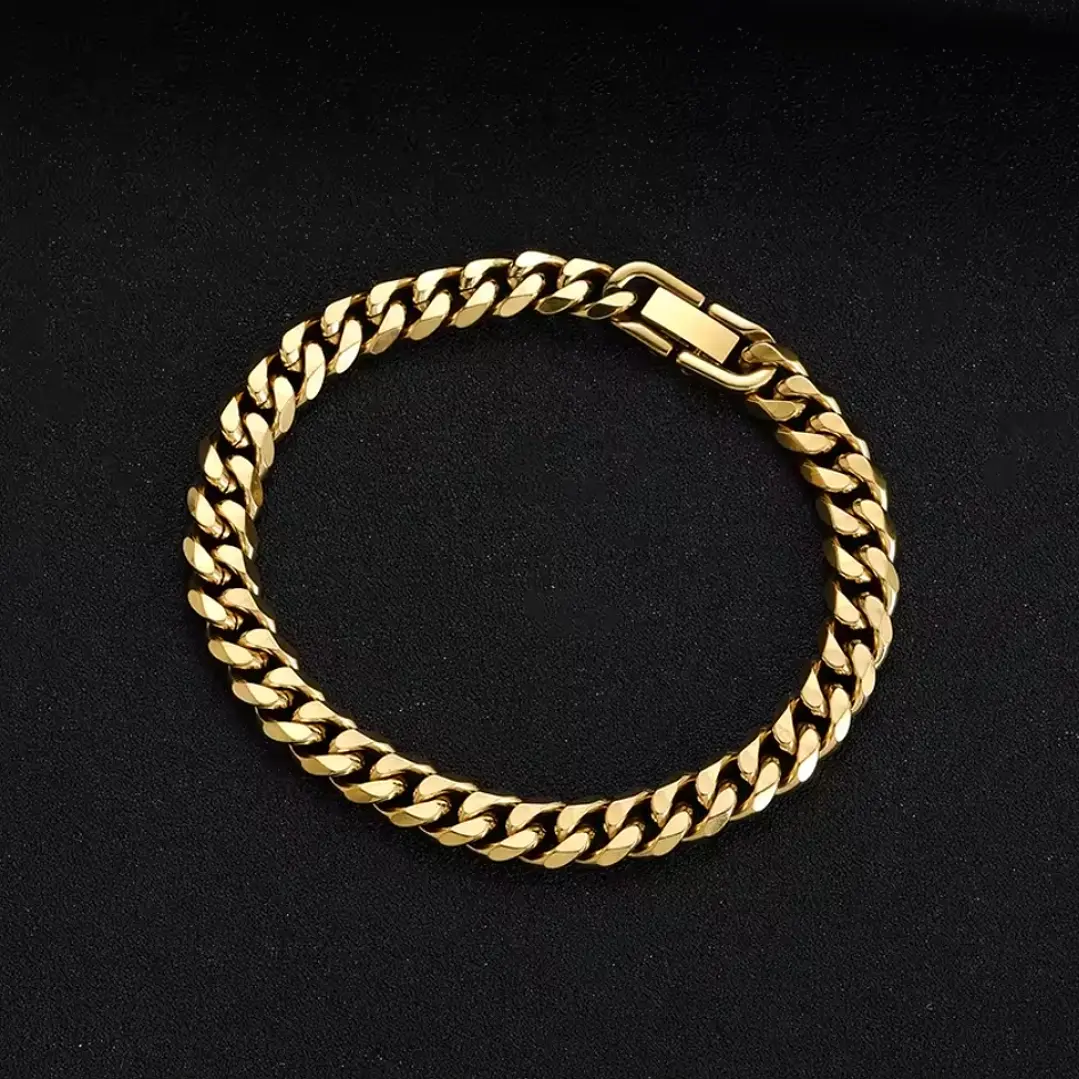 PULSERA CUBANA GOLD 10MM | ACERO INOXIDABLE 316L 5