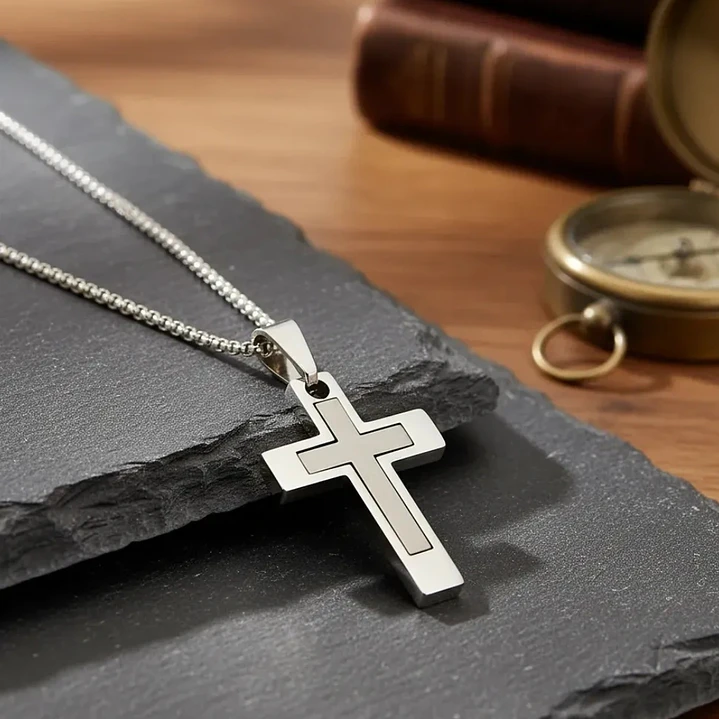 Collar Cruz Silver Imperial Hombre | Acero Inoxidable 316L 4