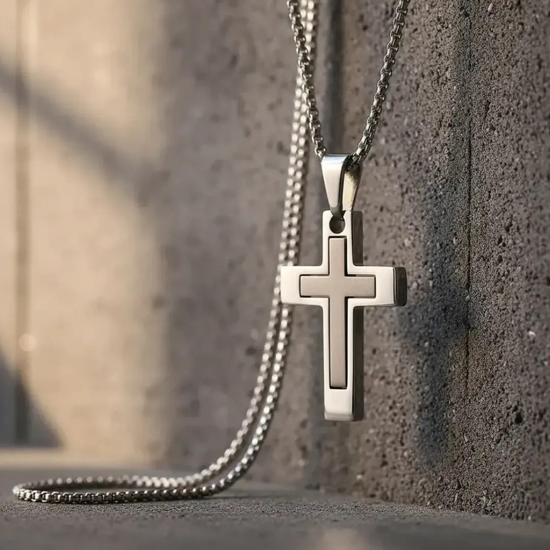 Collar Cruz Silver Imperial Hombre | Acero Inoxidable 316L 3