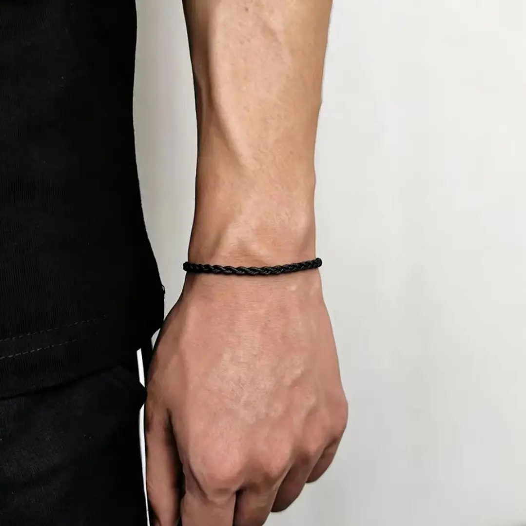 Pulsera Tourbillon Black 3mm, Acero Inox. 316L, Ajustable 4