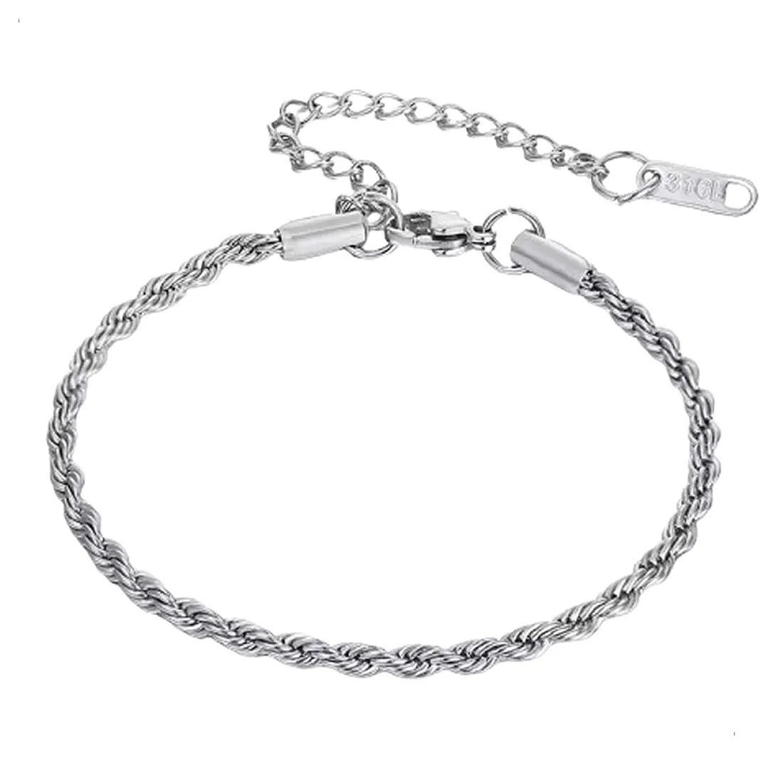 Pulsera Tourbillon Silver 3mm, Acero Inox. 316L, Ajustable 1