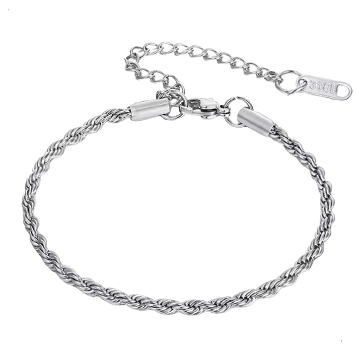 Pulsera Tourbillon Silver 3mm, Acero Inox. 316L, Ajustable 1