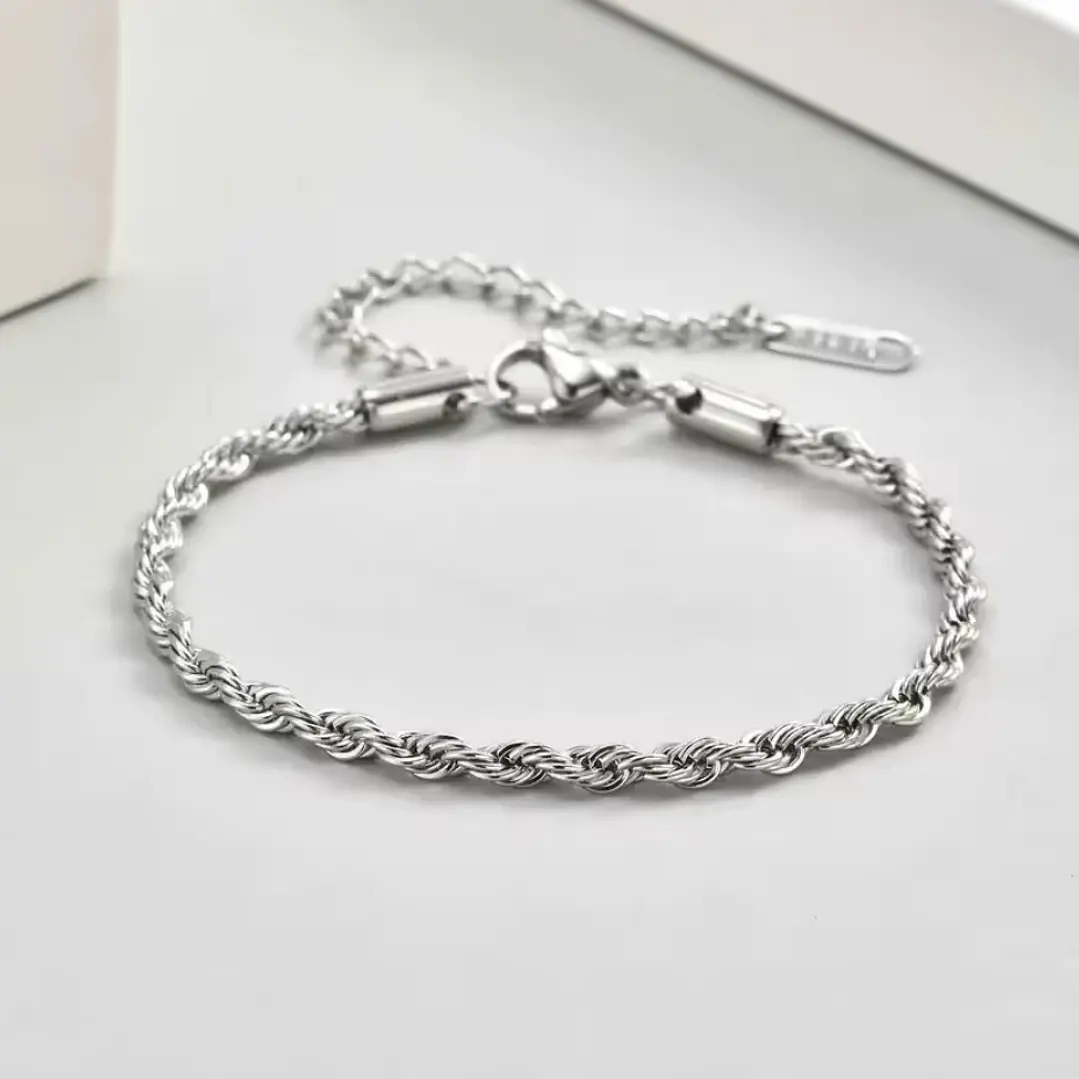 Pulsera Tourbillon Silver 3mm, Acero Inox. 316L, Ajustable 5