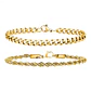 Set 2 Pulseras Acero 316L Gold, Cubana + Tourbillon - Miniatura 1