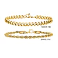 Set 2 Pulseras Acero 316L Gold, Cubana + Tourbillon - Miniatura 3