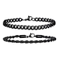 Set 2 Pulseras Acero 316L Black, Cubana + Tourbillon - Miniatura 1