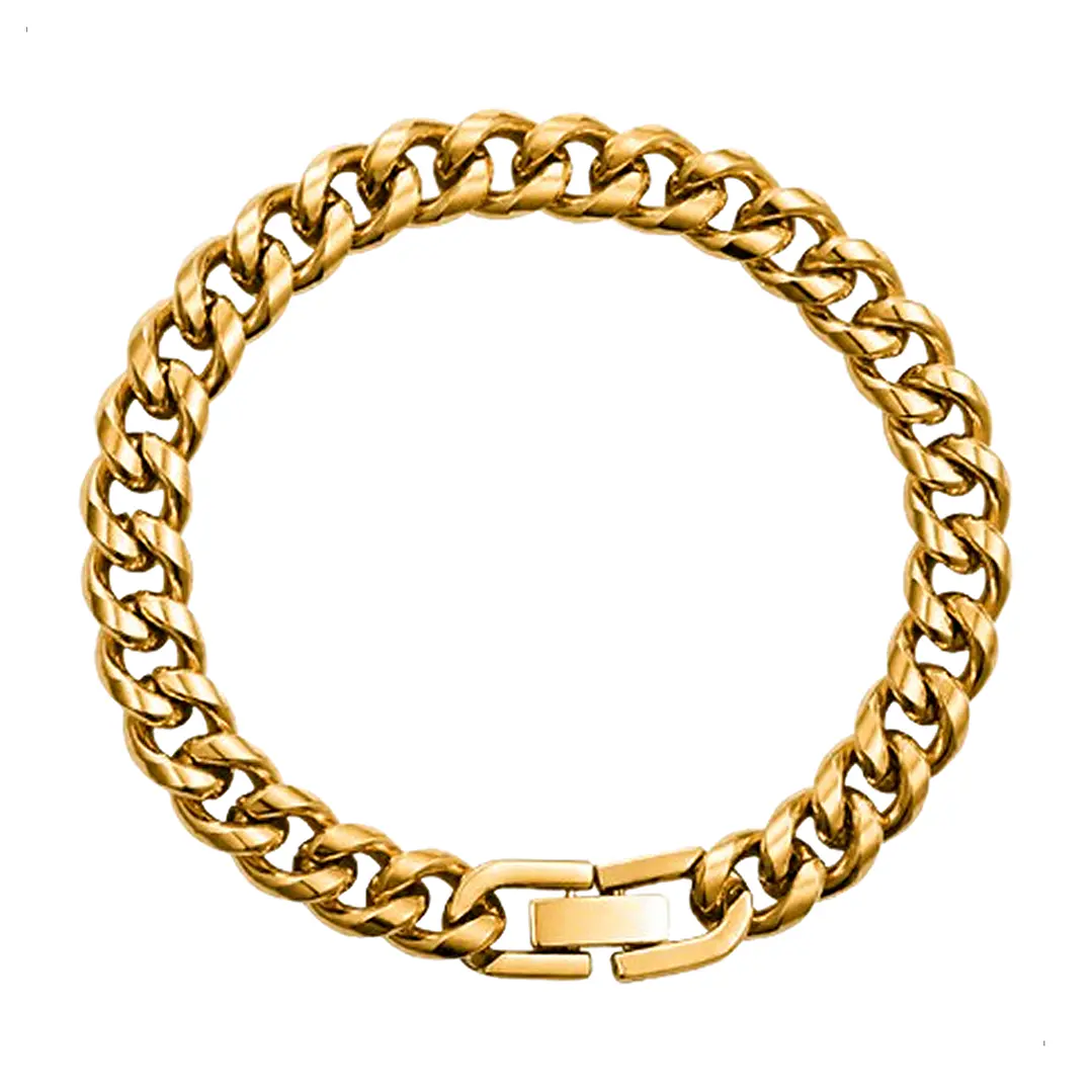 PULSERA CUBANA GOLD 10MM | ACERO INOXIDABLE 316L 1