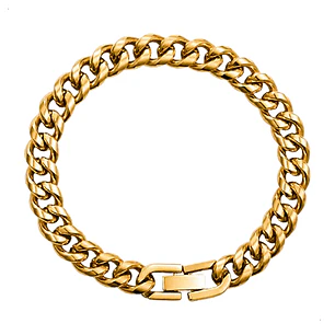 PULSERA CUBANA GOLD 10MM | ACERO INOXIDABLE 316L