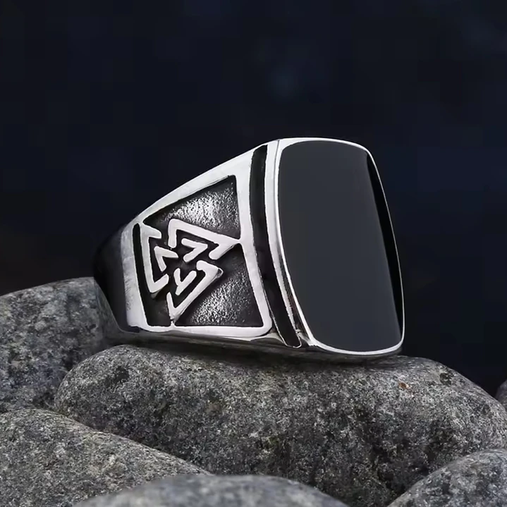 Anillo Vikingo Valknut, Acero Inoxidable 316L, Hombre 3