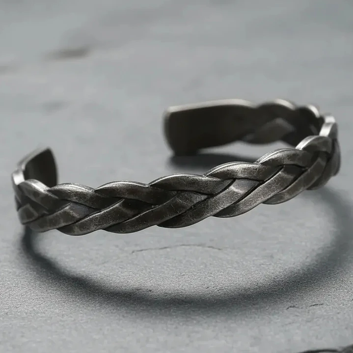 Brazalete Trenzado, Acero Inoxidable Estilo Vintage, Hombre 4
