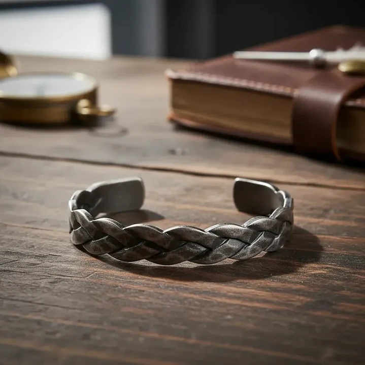 Brazalete Trenzado, Acero Inoxidable Estilo Vintage, Hombre 5
