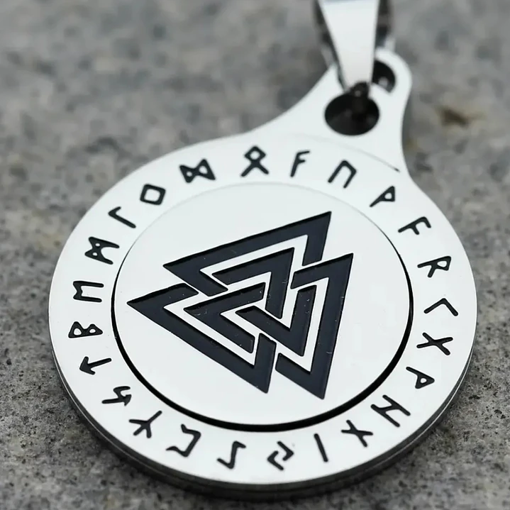Collar Vikingo Valknut Spinner Giratorio, Acero Inoxidable 5