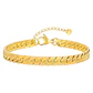 Pulsera Cubana Plana Gold 6mm, Acero Inoxidable 316L - Miniatura 1