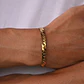 Pulsera Cubana Plana Gold 6mm, Acero Inoxidable 316L - Miniatura 5