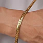 Pulsera Cubana Plana Gold 6mm, Acero Inoxidable 316L - Miniatura 6
